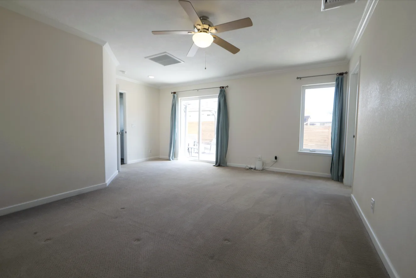 Empty bedroom before virtual staging